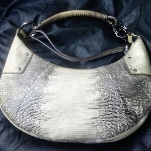 Gucci exotic lizard skin crescent hobo bag